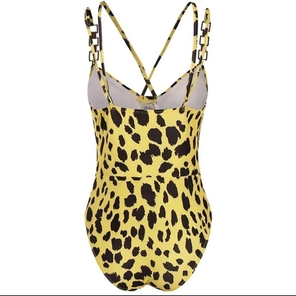 Green Floral or Yellow Leopard Swimsuit & Wrap - Picture 5 of 5